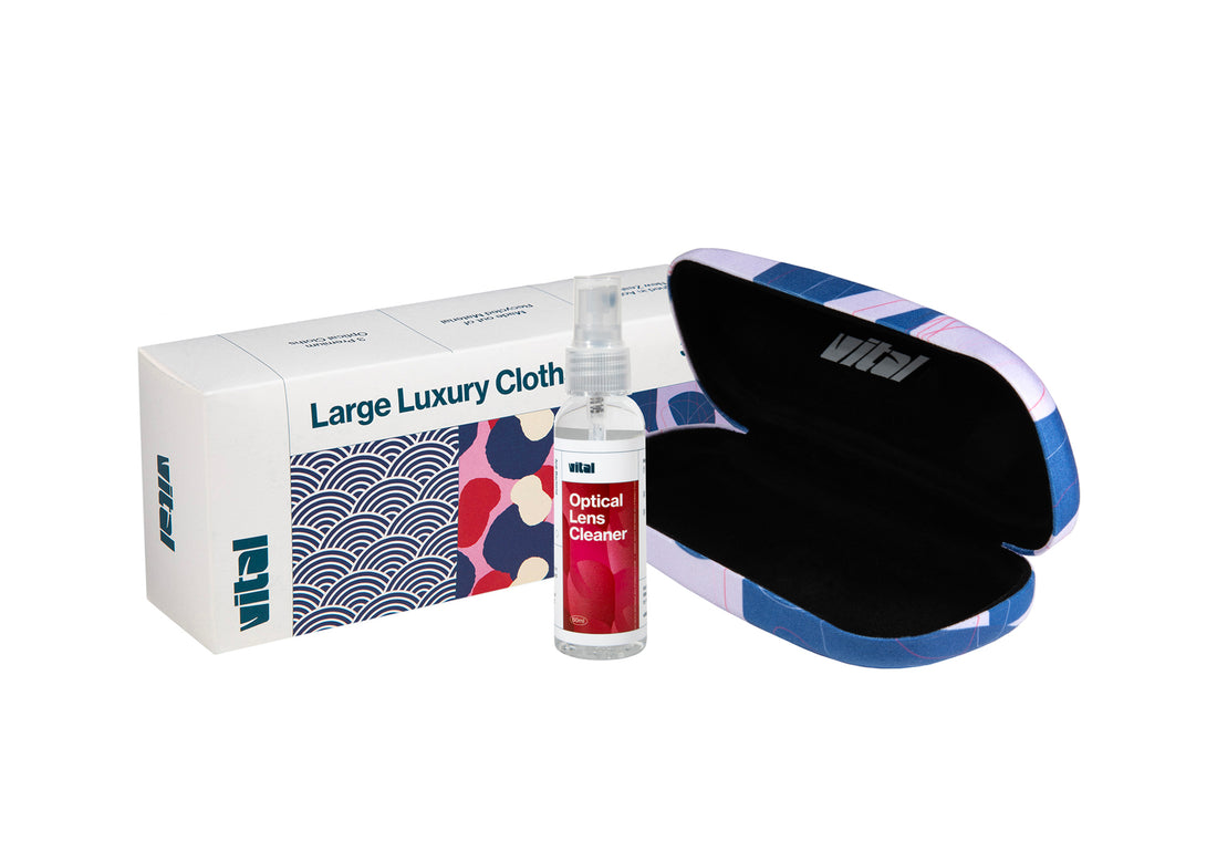 Box of Cloths, Cleaning Solution &amp; Hard Case Combo