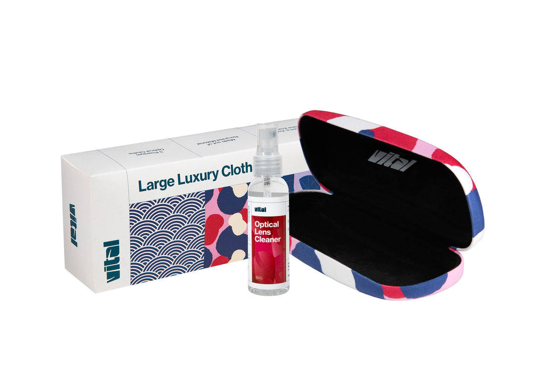 Box of Cloths, Cleaning Solution &amp; Hard Case Combo