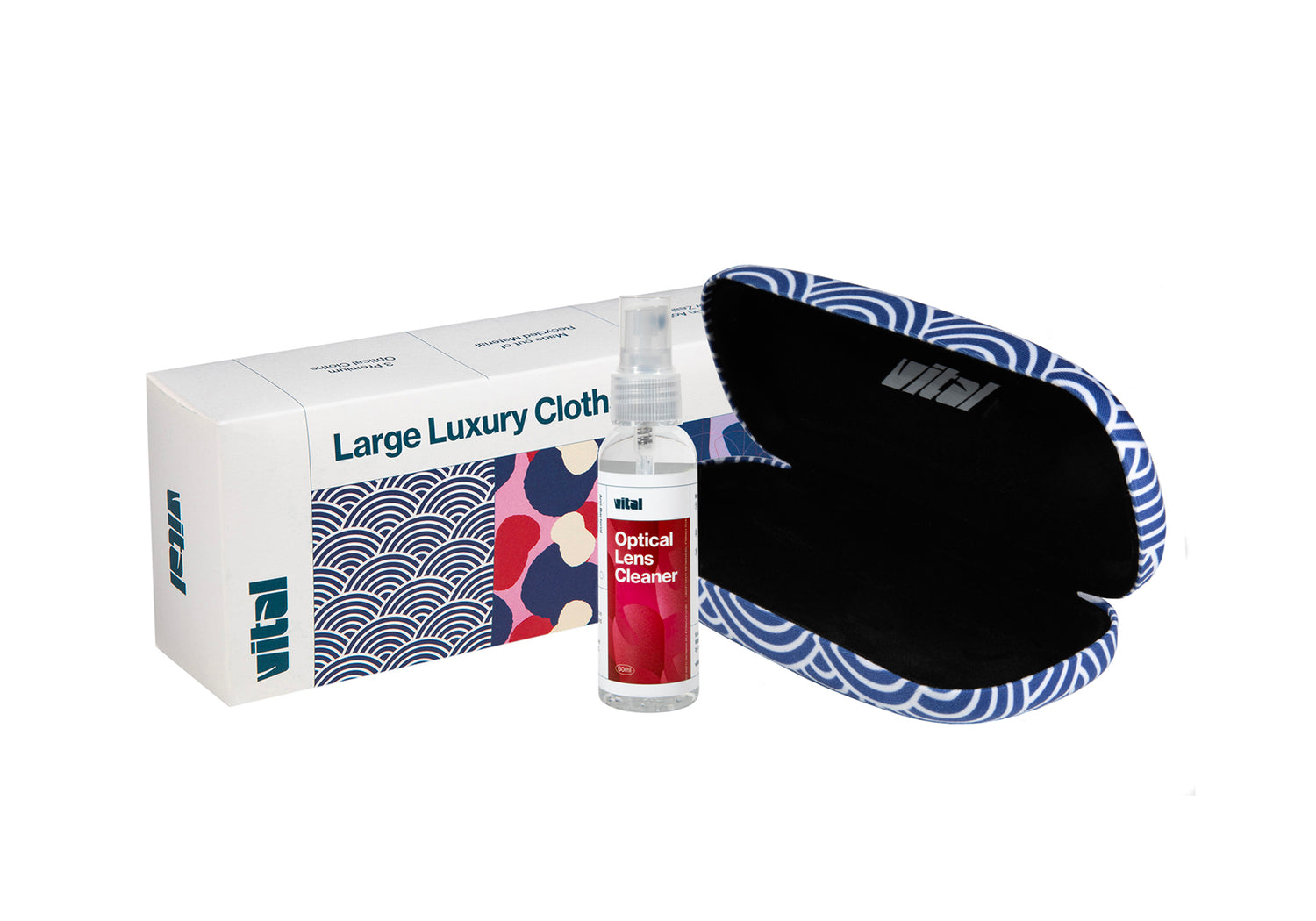 Box of Cloths, Cleaning Solution &amp; Hard Case Combo